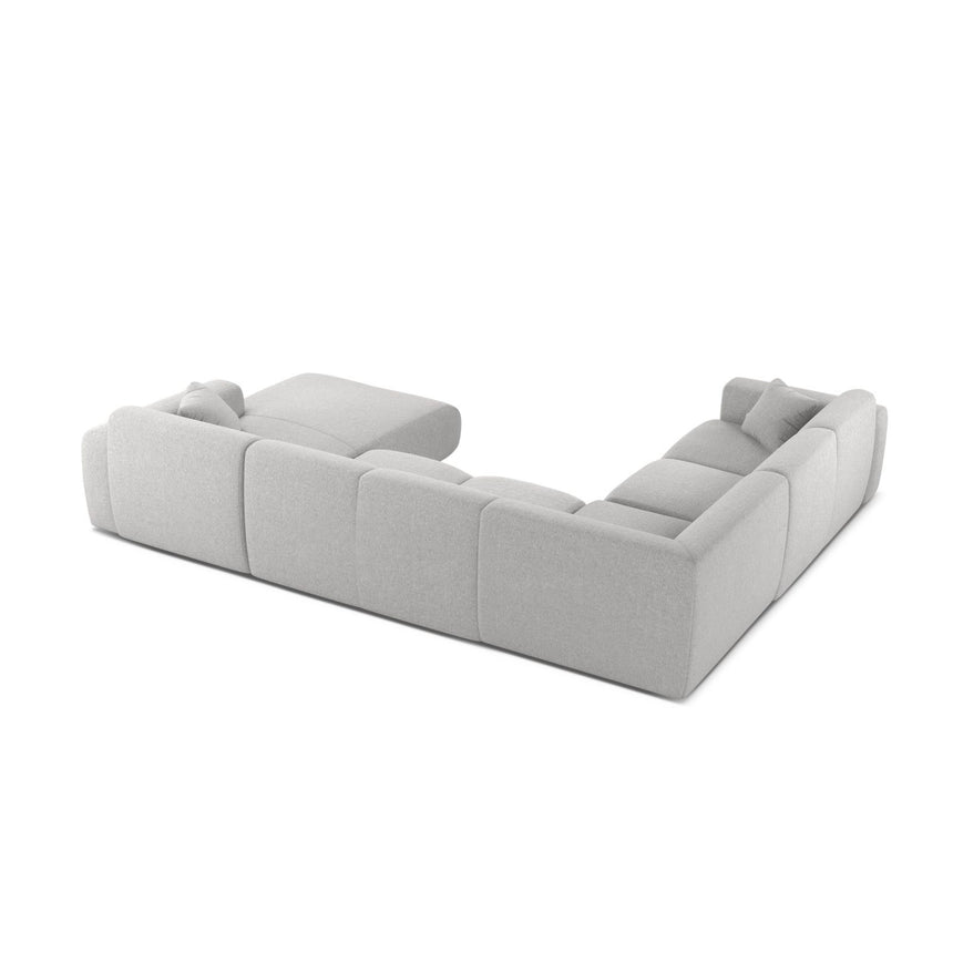 Molino Modulares 6-Sitzer Panoramasofa, Linke Seite, aus Chenille in Silber (Eden 17 Silver), 326x252 cm von Micadoni – Bild 3
