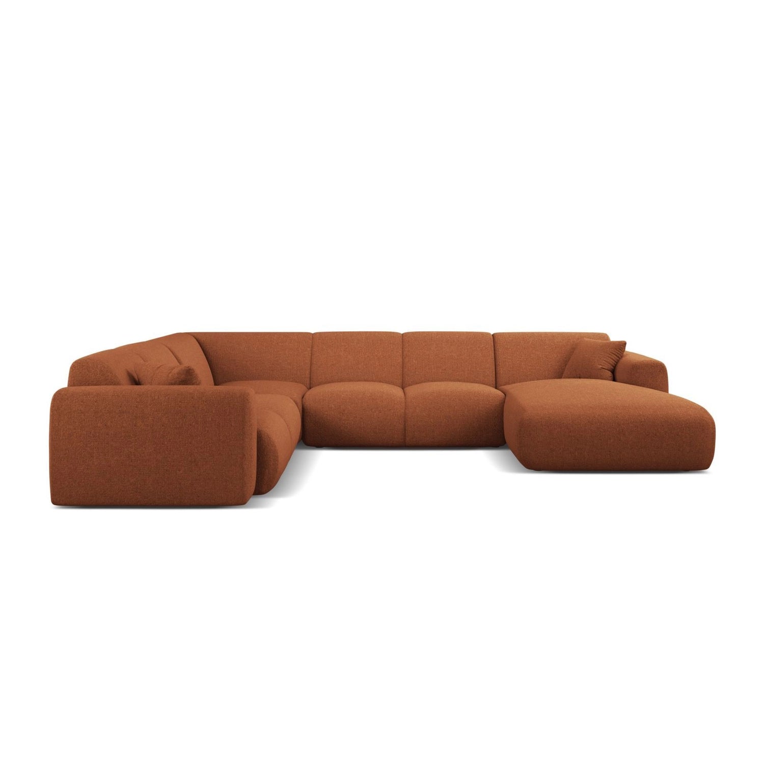 Molino Modulares 6-Sitzer Panoramasofa, Linke Seite, aus Chenille in Ziegel (Eden 10 Terra), 326x252 cm von Micadoni – Bild 2