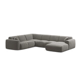 Molino Modulares 6-Sitzer Panoramasofa, Linke Seite, aus Samt in Grau (Casino Stone), 326x252 cm von Micadoni – Bild 1