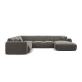 Molino Modulares 6-Sitzer Panoramasofa, Linke Seite, aus Samt in Grau (Casino Stone), 326x252 cm von Micadoni – Bild 2