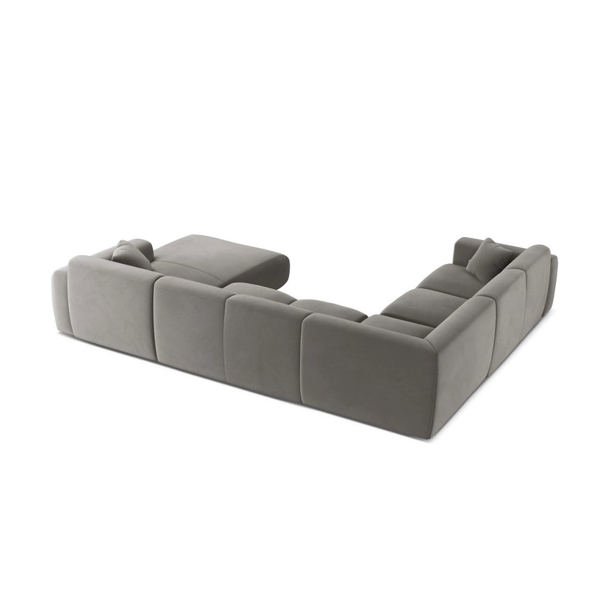 Molino Modulares 6-Sitzer Panoramasofa, Linke Seite, aus Samt in Grau (Casino Stone), 326x252 cm von Micadoni – Bild 3