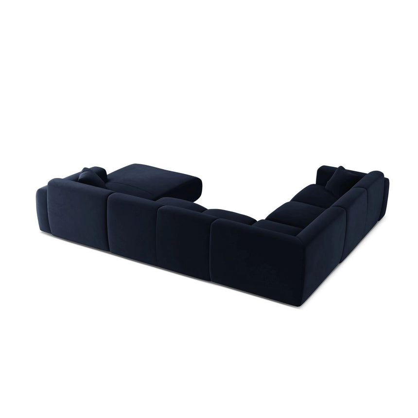 Molino Modulares 6-Sitzer Panoramasofa, Linke Seite, aus Samt in Königsblau (Casino Deep Blue), 326x252 cm von Micadoni – Bild 3