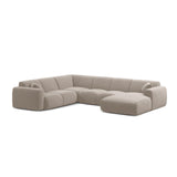 Molino Modulares 6-Sitzer Panoramasofa, Linke Seite, aus Samt in Leichtes Beige (Casino Pearl), 326x252 cm von Micadoni – Bild 1