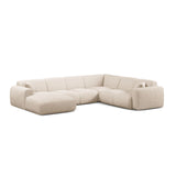 Molino Modulares 6-Sitzer Panoramasofa, Rechte Seite, aus Boucle in Beige (Baloo 2074), 326x252 cm von Micadoni – Bild 1