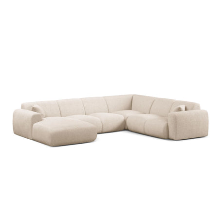 Molino Modulares 6-Sitzer Panoramasofa, Rechte Seite, aus Boucle in Beige (Baloo 2074), 326x252 cm von Micadoni – Bild 1