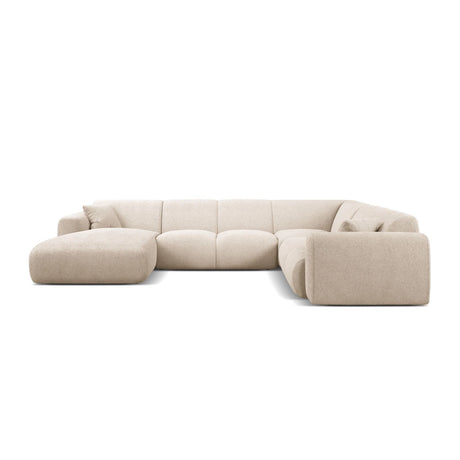 Molino Modulares 6-Sitzer Panoramasofa, Rechte Seite, aus Boucle in Beige (Baloo 2074), 326x252 cm von Micadoni – Bild 2