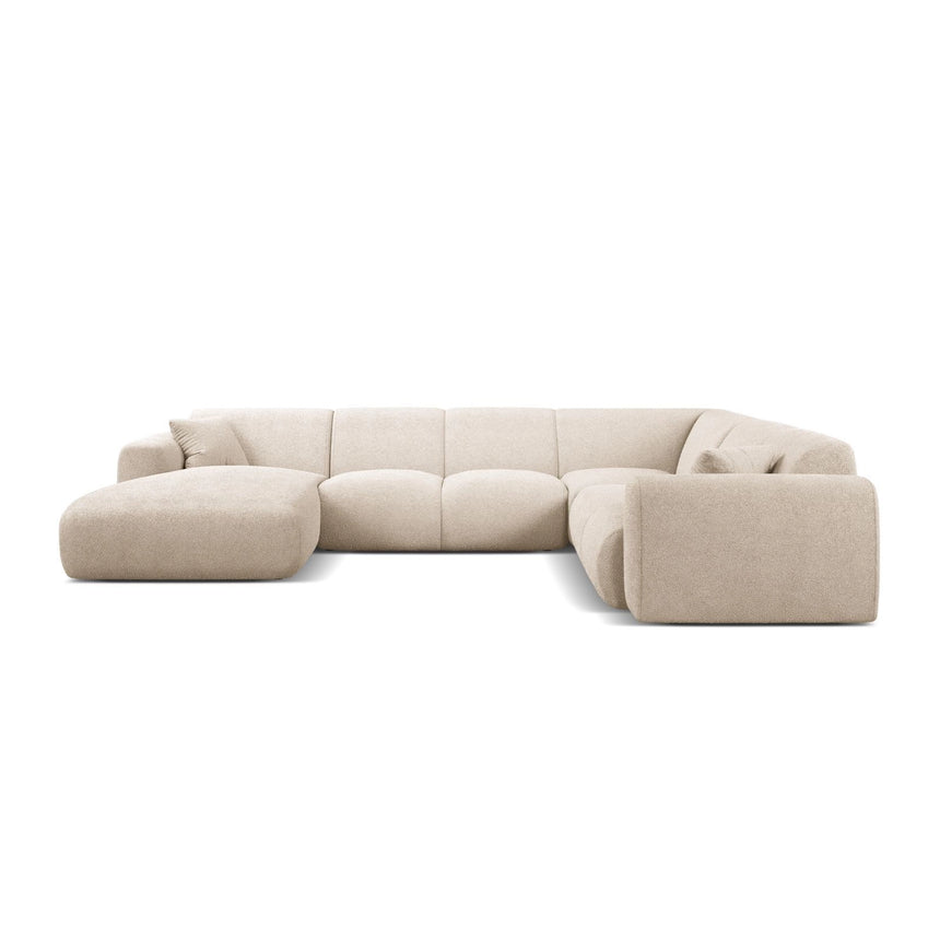 Molino Modulares 6-Sitzer Panoramasofa, Rechte Seite, aus Boucle in Beige (Baloo 2074), 326x252 cm von Micadoni – Bild 2