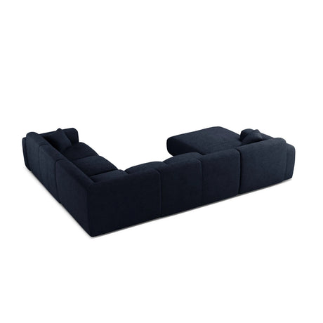 Molino Modulares 6-Sitzer Panoramasofa, Rechte Seite, aus Boucle in Dunkelblau (Baloo 2088), 326x252 cm von Micadoni – Bild 3