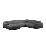 Molino Modulares 6-Sitzer Panoramasofa, Rechte Seite, aus Boucle in Dunkelgrau (Baloo 2083), 326x252 cm von Micadoni – Bild 1