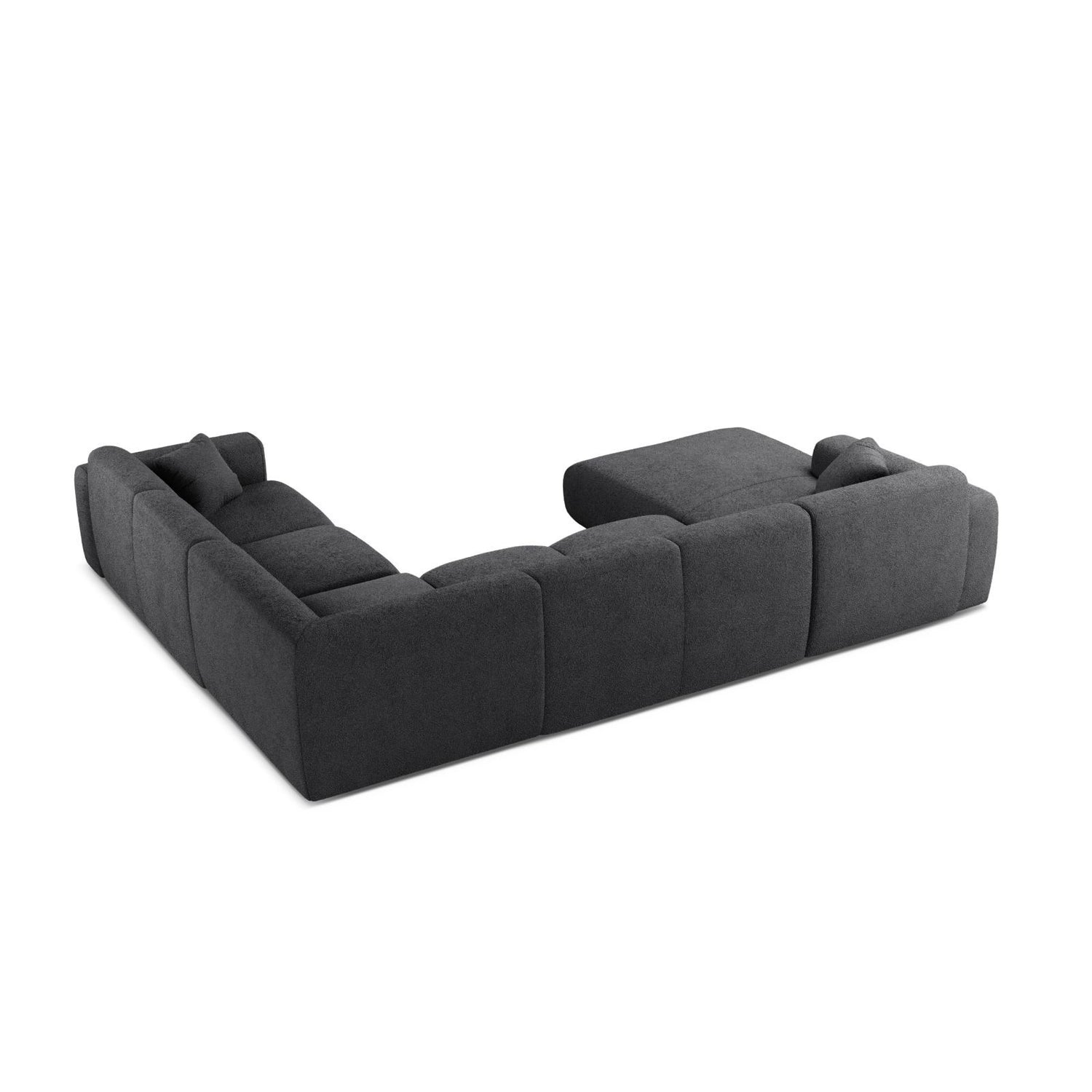 Molino Modulares 6-Sitzer Panoramasofa, Rechte Seite, aus Boucle in Dunkelgrau (Baloo 2083), 326x252 cm von Micadoni – Bild 3