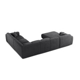 Molino Modulares 6-Sitzer Panoramasofa, Rechte Seite, aus Boucle in Dunkelgrau (Baloo 2083), 326x252 cm von Micadoni – Bild 3