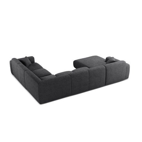 Molino Modulares 6-Sitzer Panoramasofa, Rechte Seite, aus Boucle in Dunkelgrau (Baloo 2083), 326x252 cm von Micadoni – Bild 3
