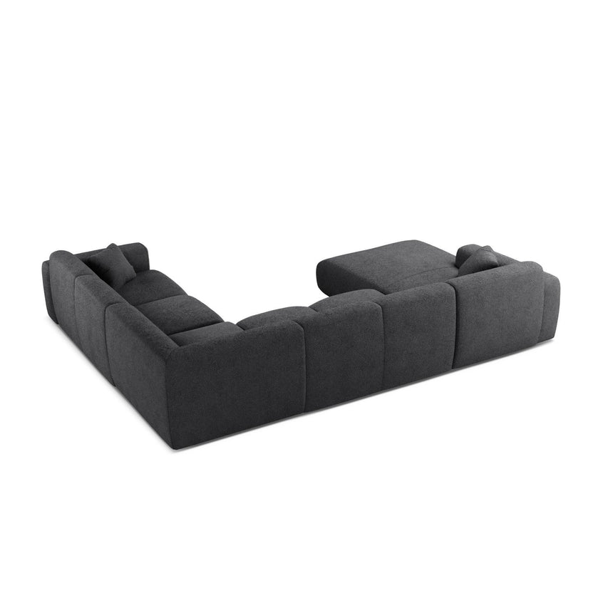 Molino Modulares 6-Sitzer Panoramasofa, Rechte Seite, aus Boucle in Dunkelgrau (Baloo 2083), 326x252 cm von Micadoni – Bild 3
