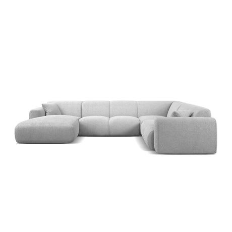 Molino Modulares 6-Sitzer Panoramasofa, Rechte Seite, aus Boucle in Hellgrau (Baloo 2085), 326x252 cm von Micadoni – Bild 2