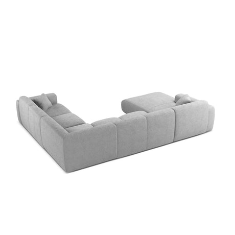 Molino Modulares 6-Sitzer Panoramasofa, Rechte Seite, aus Boucle in Hellgrau (Baloo 2085), 326x252 cm von Micadoni – Bild 3