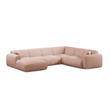Molino Modulares 6-Sitzer Panoramasofa, Rechte Seite, aus Boucle in Puderrosa (Baloo 2072), 326x252 cm von Micadoni – Bild 1