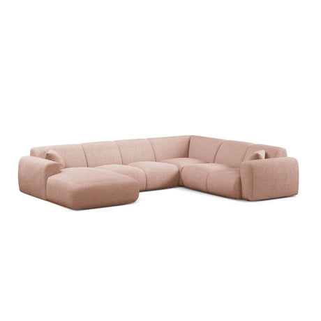 Molino Modulares 6-Sitzer Panoramasofa, Rechte Seite, aus Boucle in Puderrosa (Baloo 2072), 326x252 cm von Micadoni – Bild 1