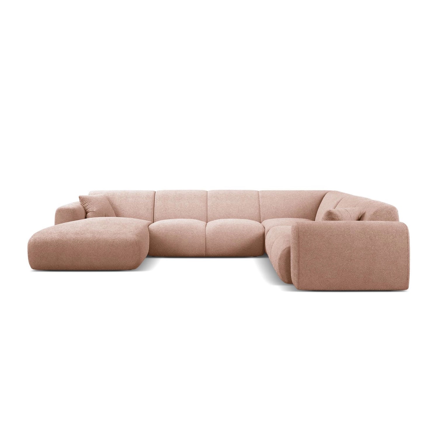 Molino Modulares 6-Sitzer Panoramasofa, Rechte Seite, aus Boucle in Puderrosa (Baloo 2072), 326x252 cm von Micadoni – Bild 2