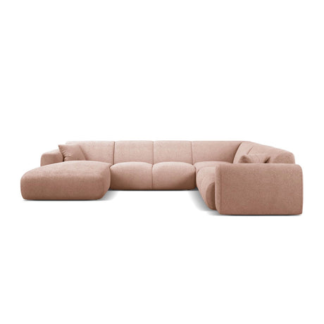 Molino Modulares 6-Sitzer Panoramasofa, Rechte Seite, aus Boucle in Puderrosa (Baloo 2072), 326x252 cm von Micadoni – Bild 2