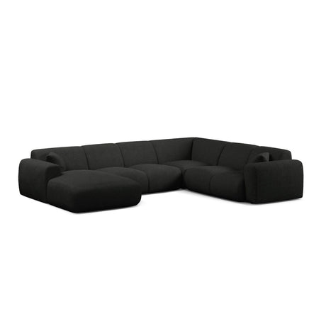 Molino Modulares 6-Sitzer Panoramasofa, Rechte Seite, aus Boucle in Schwarz (Baloo 2082), 326x252 cm von Micadoni – Bild 1