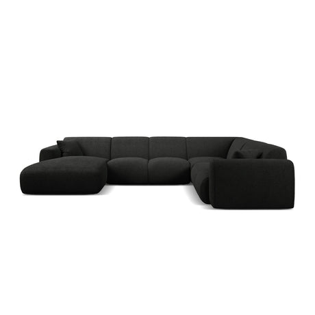 Molino Modulares 6-Sitzer Panoramasofa, Rechte Seite, aus Boucle in Schwarz (Baloo 2082), 326x252 cm von Micadoni – Bild 2
