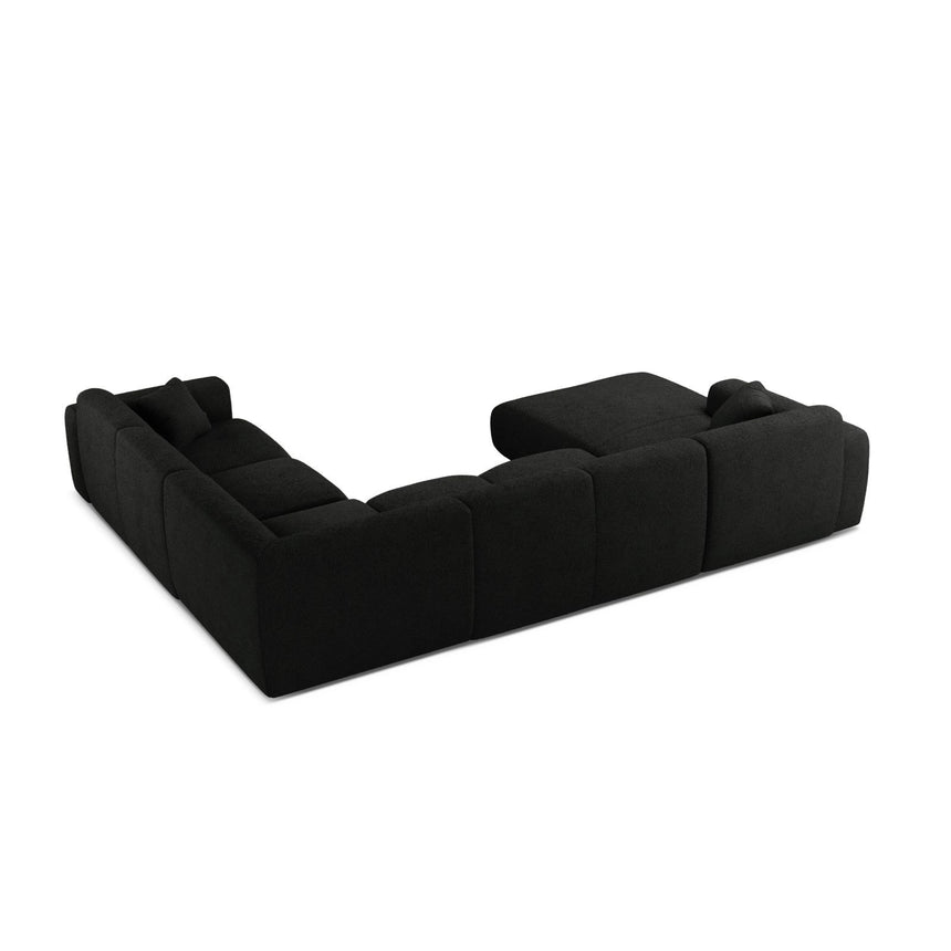 Molino Modulares 6-Sitzer Panoramasofa, Rechte Seite, aus Boucle in Schwarz (Baloo 2082), 326x252 cm von Micadoni – Bild 3