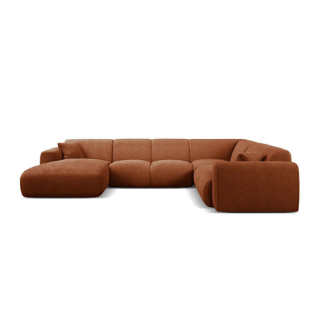 Molino Modulares 6-Sitzer Panoramasofa, Rechte Seite, aus Boucle in Terrakotta (Baloo 2078), 326x252 cm von Micadoni – Bild 2