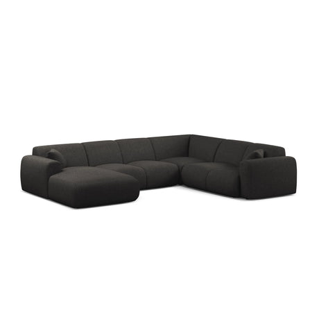 Molino Modulares 6-Sitzer Panoramasofa, Rechte Seite, aus Chenille in Anthrazit (Eden 21 Black), 326x252 cm von Micadoni – Bild 1
