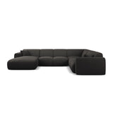 Molino Modulares 6-Sitzer Panoramasofa, Rechte Seite, aus Chenille in Anthrazit (Eden 21 Black), 326x252 cm von Micadoni – Bild 2