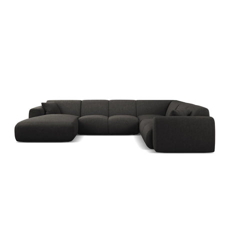 Molino Modulares 6-Sitzer Panoramasofa, Rechte Seite, aus Chenille in Anthrazit (Eden 21 Black), 326x252 cm von Micadoni – Bild 2