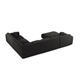 Molino Modulares 6-Sitzer Panoramasofa, Rechte Seite, aus Chenille in Anthrazit (Eden 21 Black), 326x252 cm von Micadoni – Bild 3
