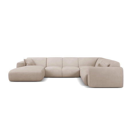 Molino Modulares 6-Sitzer Panoramasofa, Rechte Seite, aus Chenille in Beige (Rebel 25), 326x252 cm von Micadoni – Bild 2