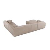 Molino Modulares 6-Sitzer Panoramasofa, Rechte Seite, aus Chenille in Beige (Rebel 25), 326x252 cm von Micadoni – Bild 3