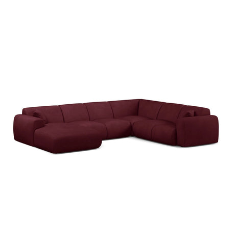 Molino Modulares 6-Sitzer Panoramasofa, Rechte Seite, aus Chenille in Bordeaux (Rebel 10), 326x252 cm von Micadoni – Bild 1