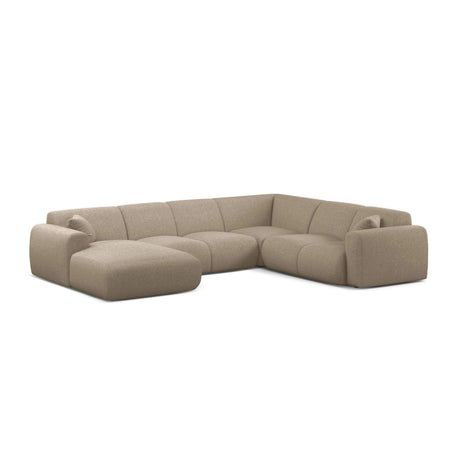Molino Modulares 6-Sitzer Panoramasofa, Rechte Seite, aus Chenille in Dunkelbeige (Eden 4 Beige), 326x252 cm von Micadoni – Bild 1