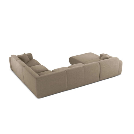 Molino Modulares 6-Sitzer Panoramasofa, Rechte Seite, aus Chenille in Dunkelbeige (Eden 4 Beige), 326x252 cm von Micadoni – Bild 3