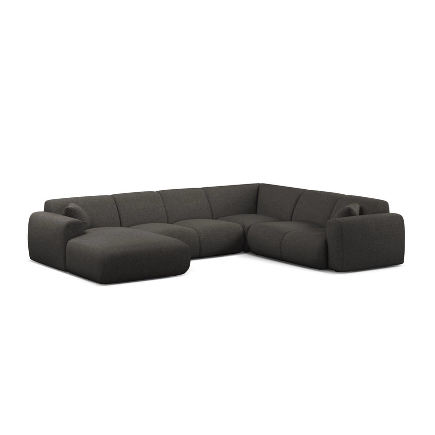 Molino Modulares 6-Sitzer Panoramasofa, Rechte Seite, aus Chenille in Dunkelgrau (Eden 20 Graphite), 326x252 cm von Micadoni – Bild 1