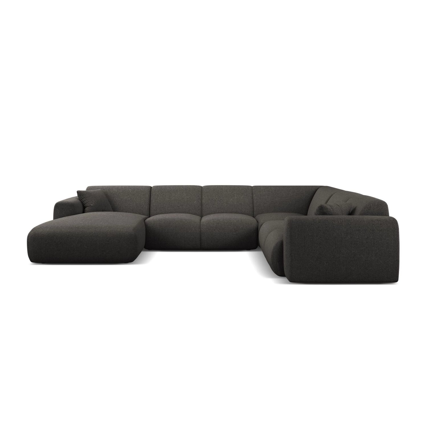 Molino Modulares 6-Sitzer Panoramasofa, Rechte Seite, aus Chenille in Dunkelgrau (Eden 20 Graphite), 326x252 cm von Micadoni – Bild 2