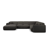 Molino Modulares 6-Sitzer Panoramasofa, Rechte Seite, aus Chenille in Dunkelgrau (Eden 20 Graphite), 326x252 cm von Micadoni – Bild 2