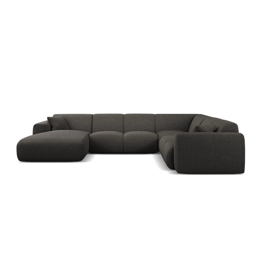 Molino Modulares 6-Sitzer Panoramasofa, Rechte Seite, aus Chenille in Dunkelgrau (Eden 20 Graphite), 326x252 cm von Micadoni – Bild 2
