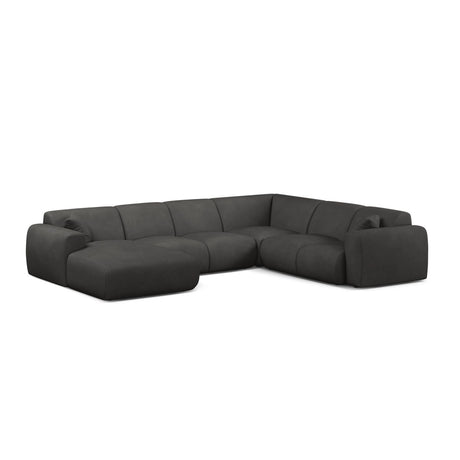Molino Modulares 6-Sitzer Panoramasofa, Rechte Seite, aus Chenille in Dunkelgrau (Rebel 3), 326x252 cm von Micadoni – Bild 1