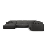 Molino Modulares 6-Sitzer Panoramasofa, Rechte Seite, aus Chenille in Dunkelgrau (Rebel 3), 326x252 cm von Micadoni – Bild 2