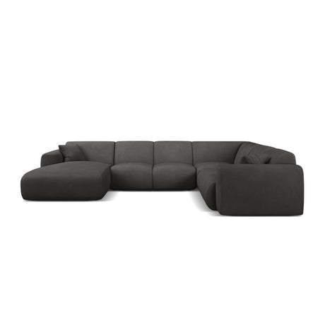 Molino Modulares 6-Sitzer Panoramasofa, Rechte Seite, aus Chenille in Dunkelgrau (Rebel 3), 326x252 cm von Micadoni – Bild 2