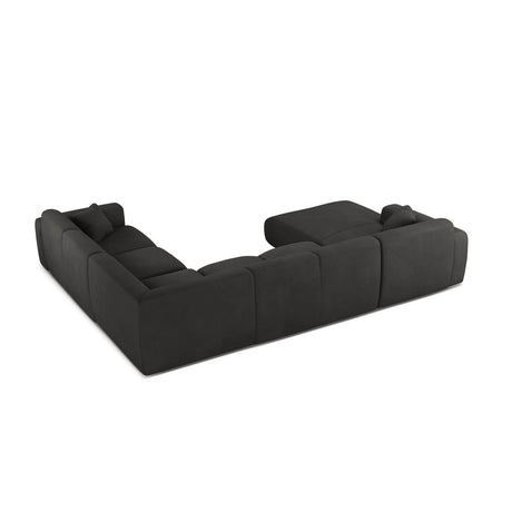 Molino Modulares 6-Sitzer Panoramasofa, Rechte Seite, aus Chenille in Dunkelgrau (Rebel 3), 326x252 cm von Micadoni – Bild 3