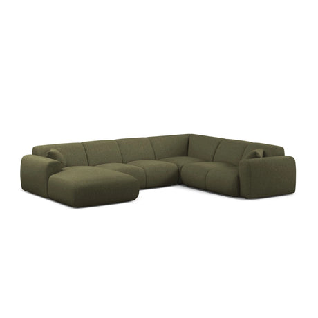 Molino Modulares 6-Sitzer Panoramasofa, Rechte Seite, aus Chenille in Grün (Eden 12 Olive), 326x252 cm von Micadoni – Bild 1