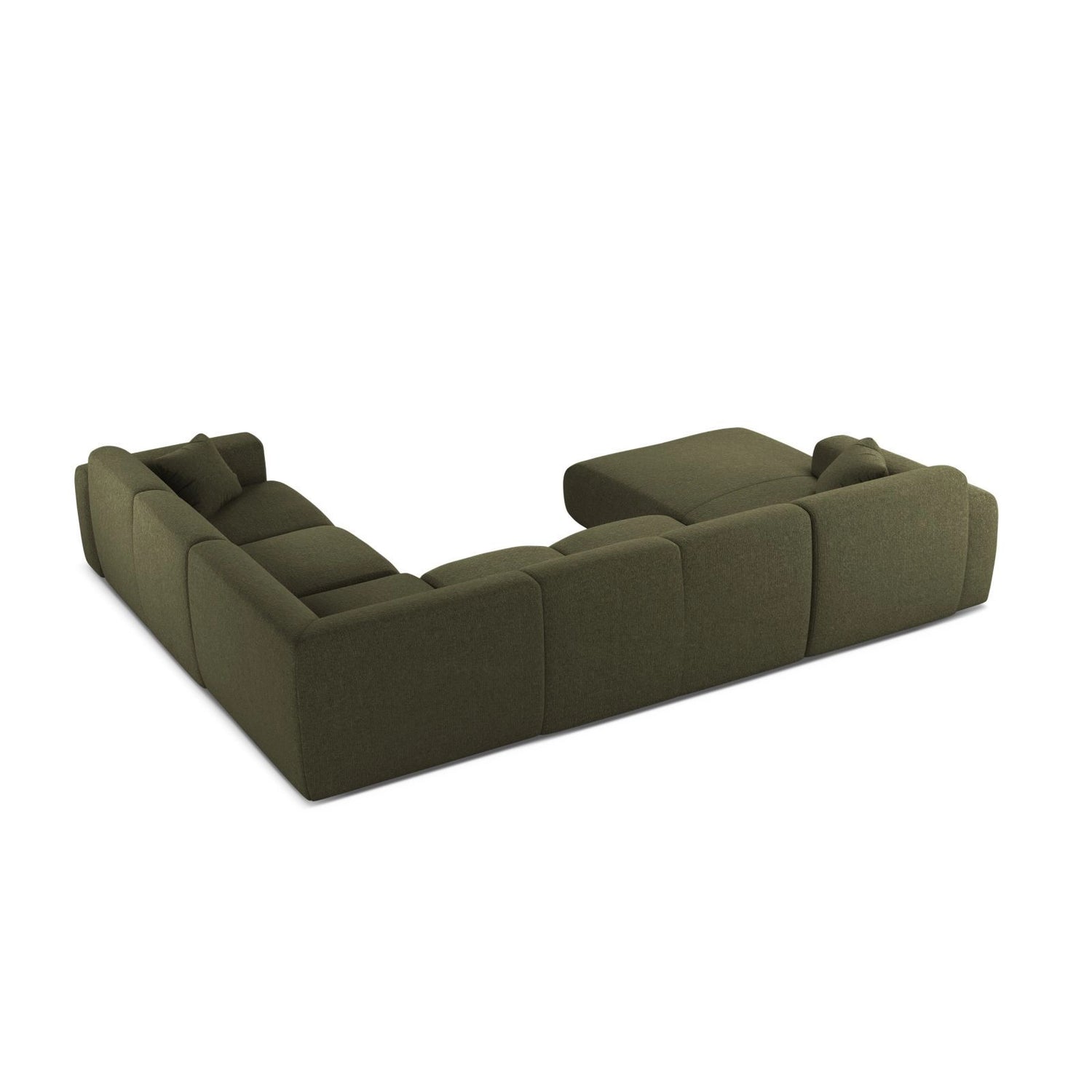 Molino Modulares 6-Sitzer Panoramasofa, Rechte Seite, aus Chenille in Grün (Eden 12 Olive), 326x252 cm von Micadoni – Bild 3