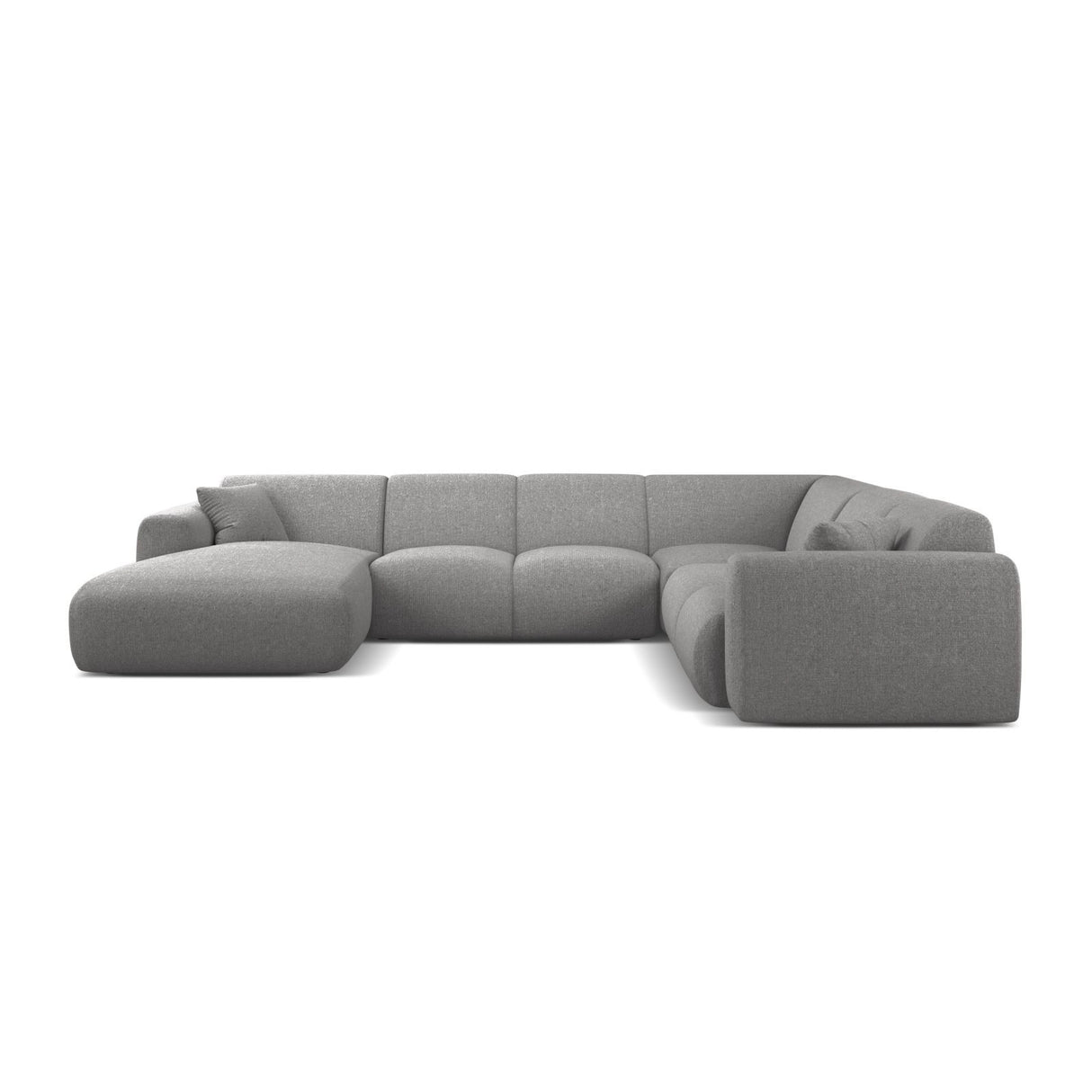 Molino Modulares 6-Sitzer Panoramasofa, Rechte Seite, aus Chenille in Hellgrau (Eden 18 Grey), 326x252 cm von Micadoni – Bild 2