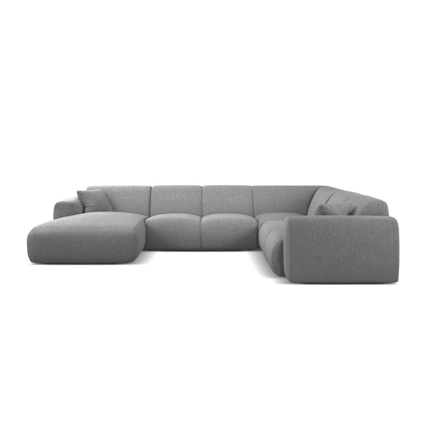 Molino Modulares 6-Sitzer Panoramasofa, Rechte Seite, aus Chenille in Hellgrau (Eden 18 Grey), 326x252 cm von Micadoni – Bild 2
