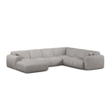 Molino Modulares 6-Sitzer Panoramasofa, Rechte Seite, aus Chenille in Hellgrau (Rebel 5), 326x252 cm von Micadoni – Bild 1