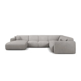 Molino Modulares 6-Sitzer Panoramasofa, Rechte Seite, aus Chenille in Hellgrau (Rebel 5), 326x252 cm von Micadoni – Bild 2